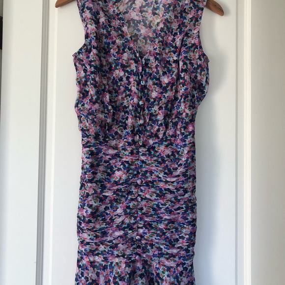 VERONICA BEARD Cayson Floral Fit and Flare Mini Spring dress size 00 100% silk - Picture 4 of 14